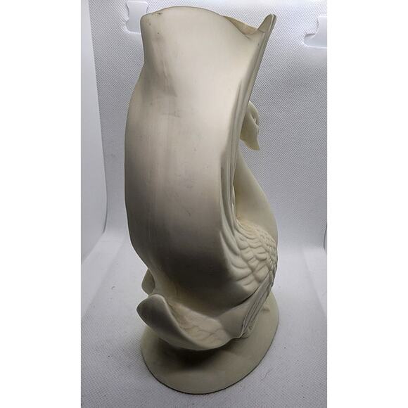 Vase-Vintage-Porcelain Bisque-Ivory-Swan-Art Deco Style-8.25" - Picture 2 of 16